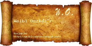 Weibl Oszkár névjegykártya